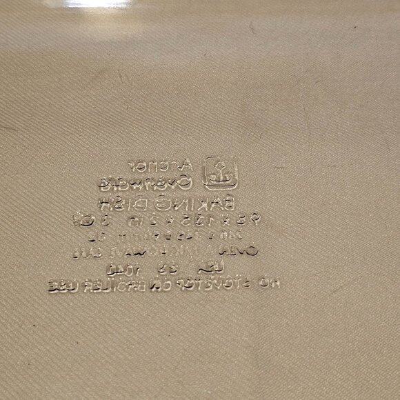 Anchor Hocking Harvest Amber Rectangular Baking Dish 13.5" brown glass 3qt scuff - Picture 6 of 10